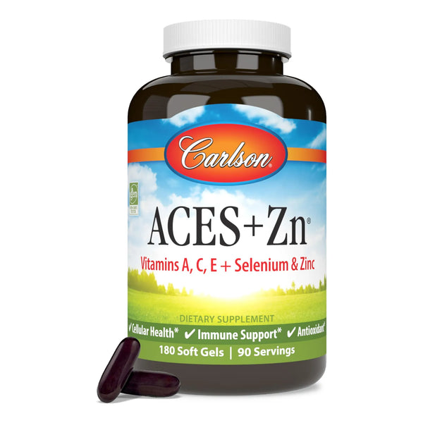 ACES Zn Vitaminas A C E Selenio Zinc 180 Capsulas Blandas Antioxidante Apoyo Inmunologico
