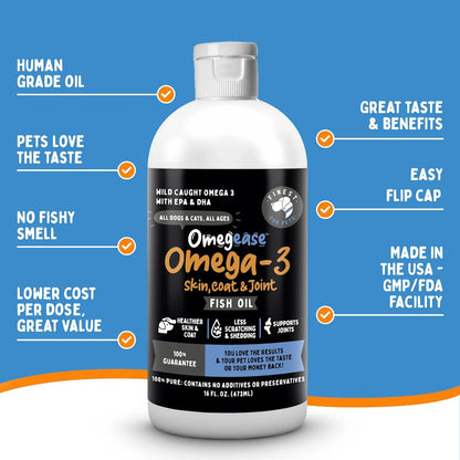 Aceite De Pescado Omega 3 6 9 Para Perros Y Gatos Piel Brillante Y Articulaciones Fuertes