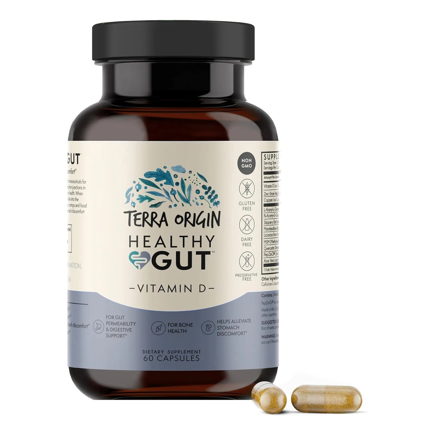 Cápsulas Intestinales Con Vitamina D 5000 UI Apoyo Digestivo Y Bienestar 60 Cápsulas Terra Origin