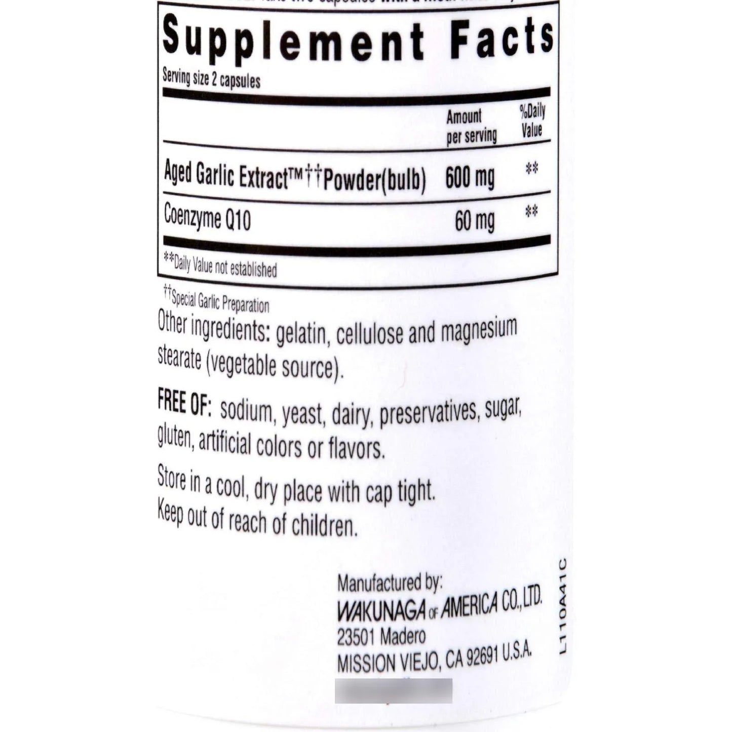 Extracto De Ajo Envejecido Formula 110 Coq10 100 Capsulas Corazon Sano