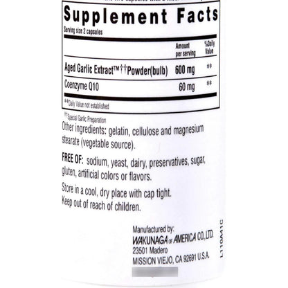 Extracto De Ajo Envejecido Formula 110 Coq10 100 Capsulas Corazon Sano