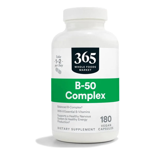 Complejo De Vitamina B50 180 Cápsulas Vegetales Energía Natural