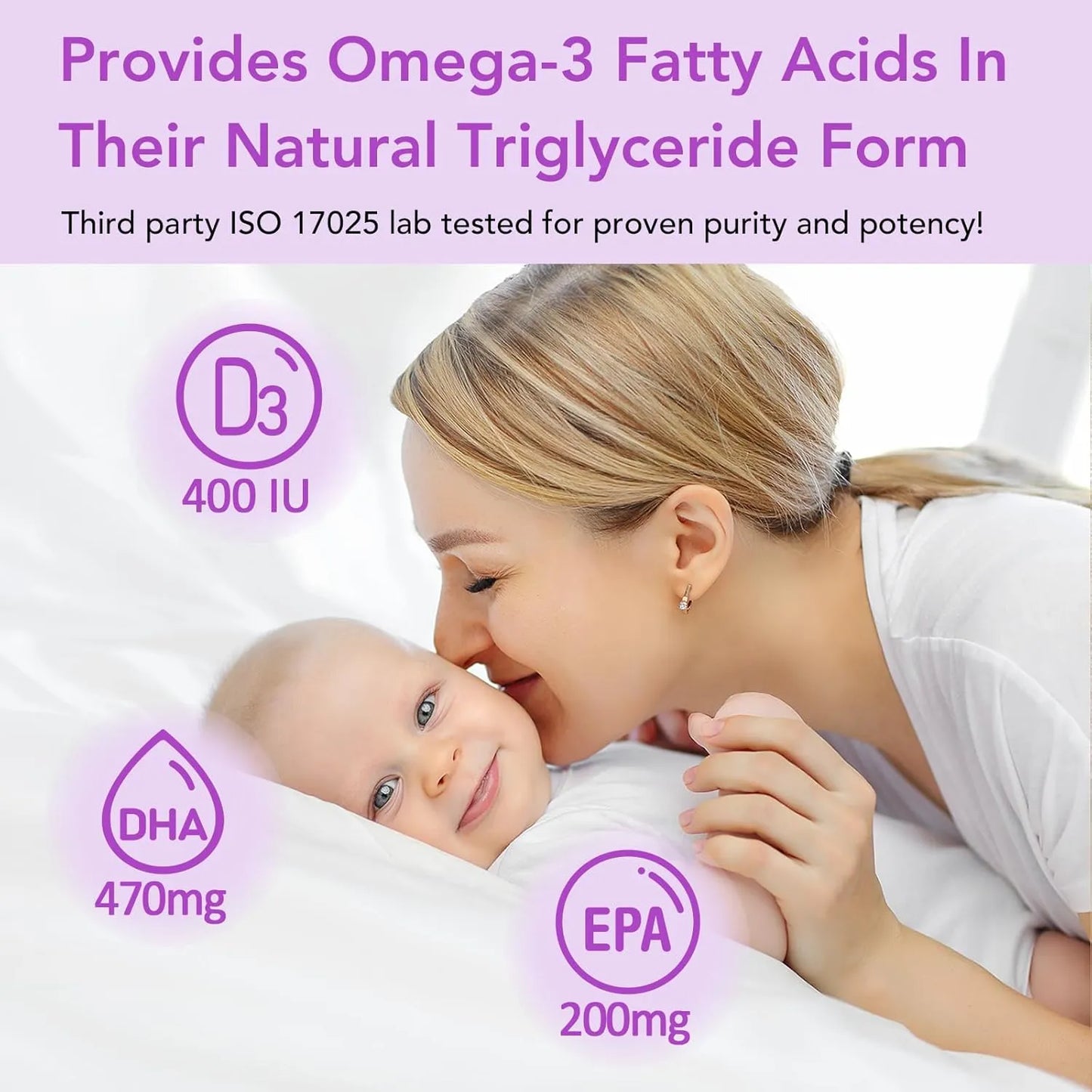 Aceite De Pescado Prenatal DHA Con Vitamina D Omega 3 EPA Suplemento Fertilidad Y Embarazo