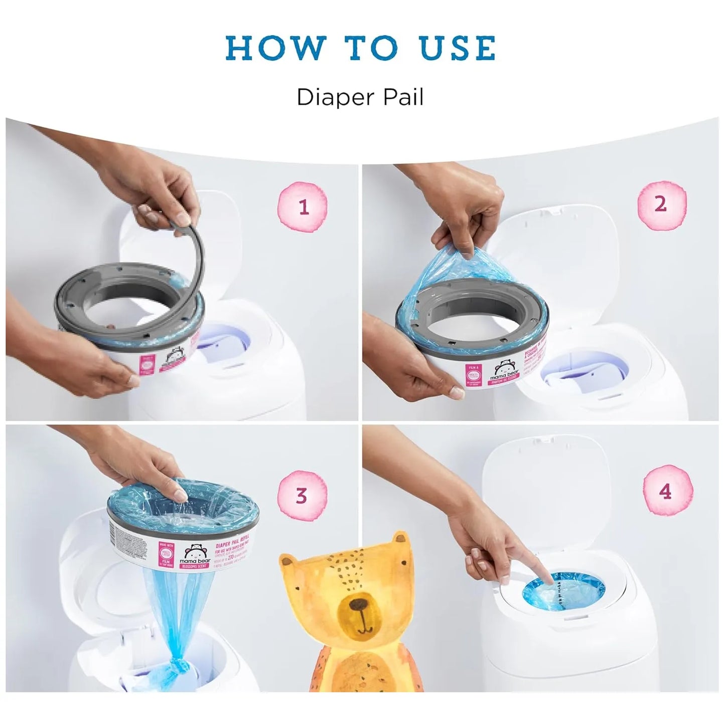 Recambios Perfumados Para Cubo De Pañales Diaper Genie 1080 Unidades Aroma Floral