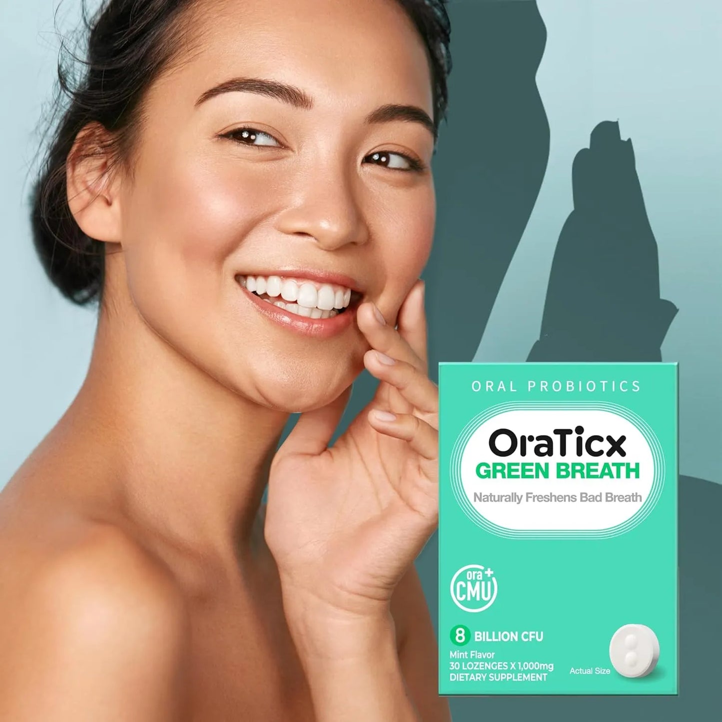 Probióticos Orales 8 Mil Millones CFU Salud Bucal Sabor Menta 30 Tabletas