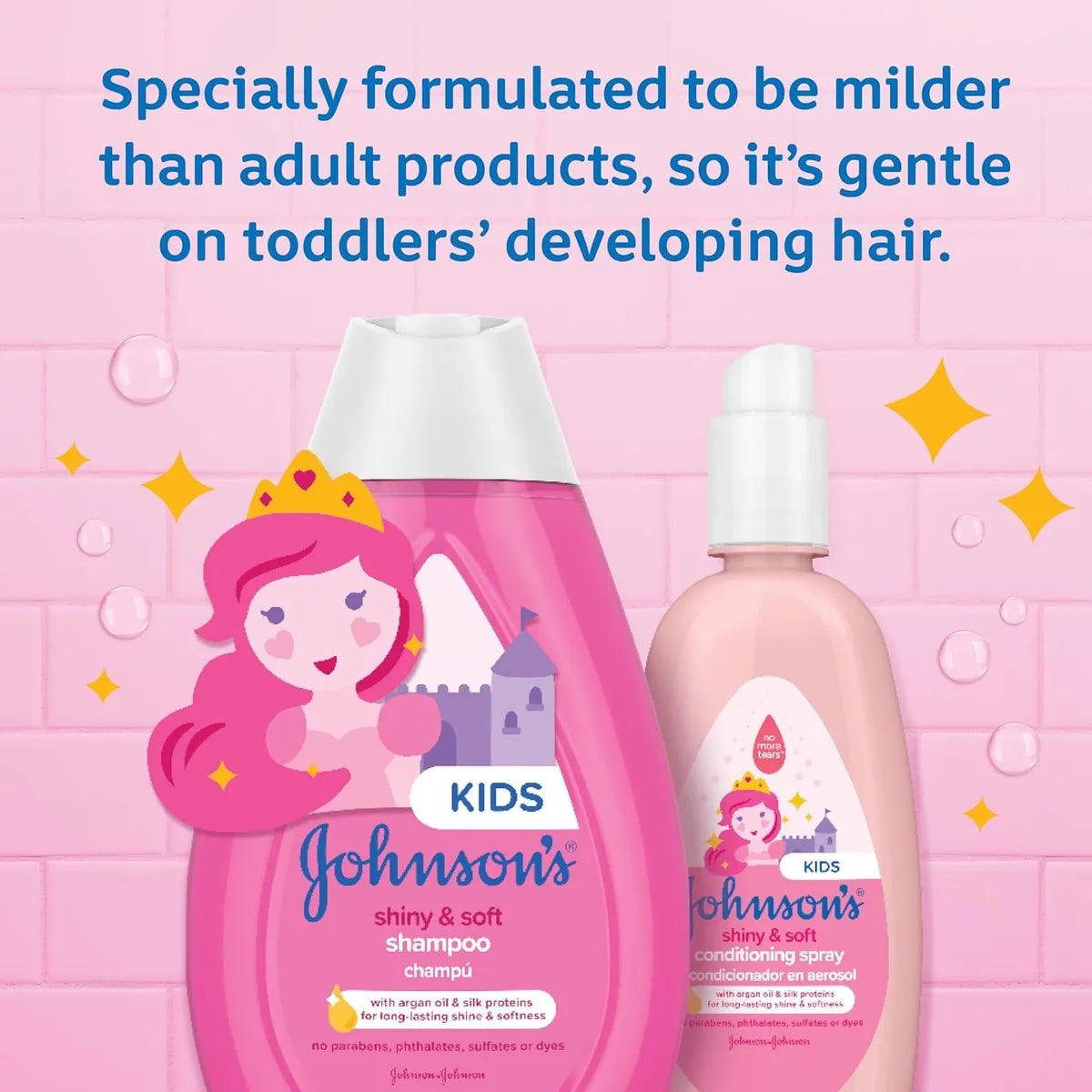 Champú Johnson Baby Shiny Soft Con Argán Y Proteínas De Seda Cabello Suave Y Brillante