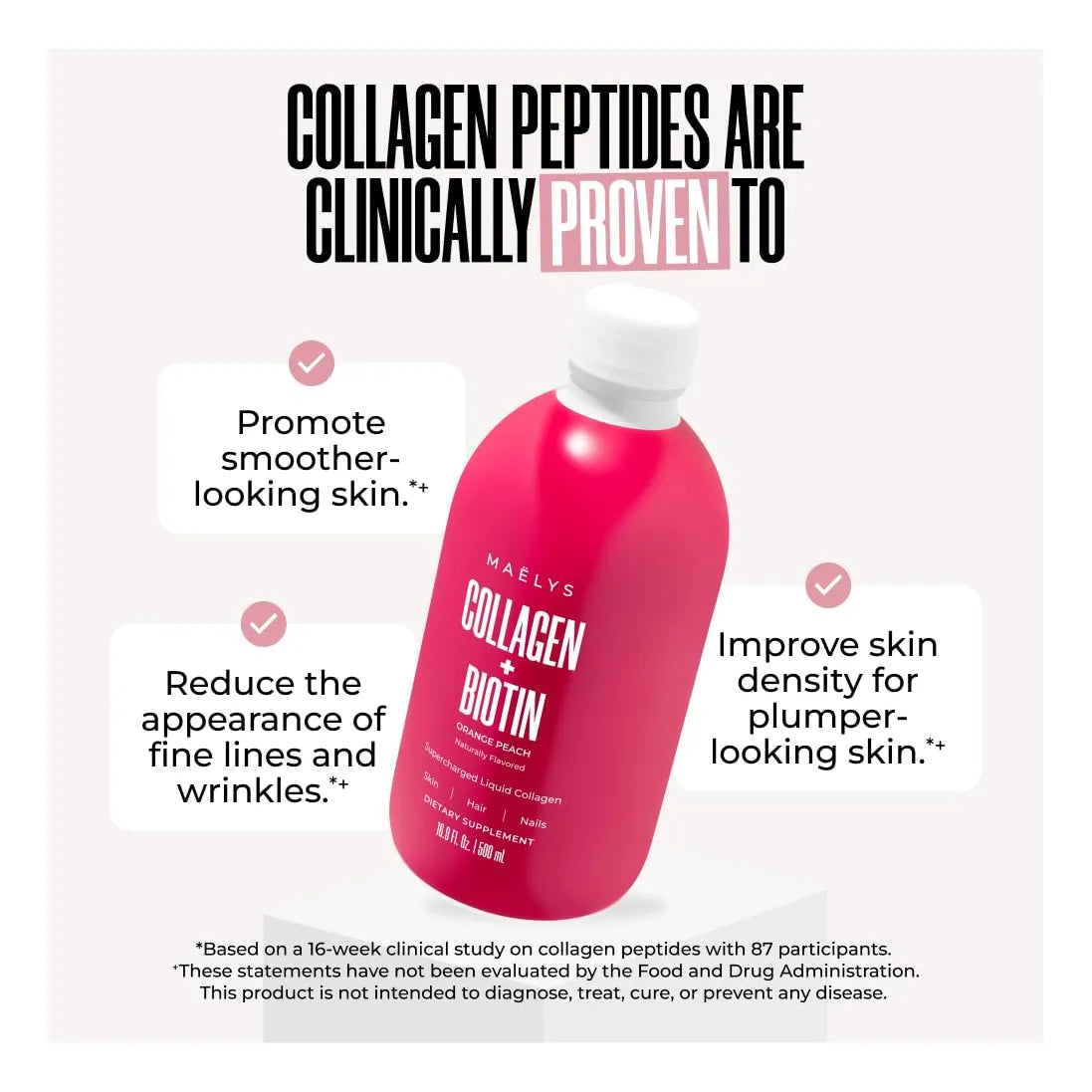 Maelys Colageno Liquido Con Biotina Para Cabello Piel Y Uñas Suplemento Hidrolizado