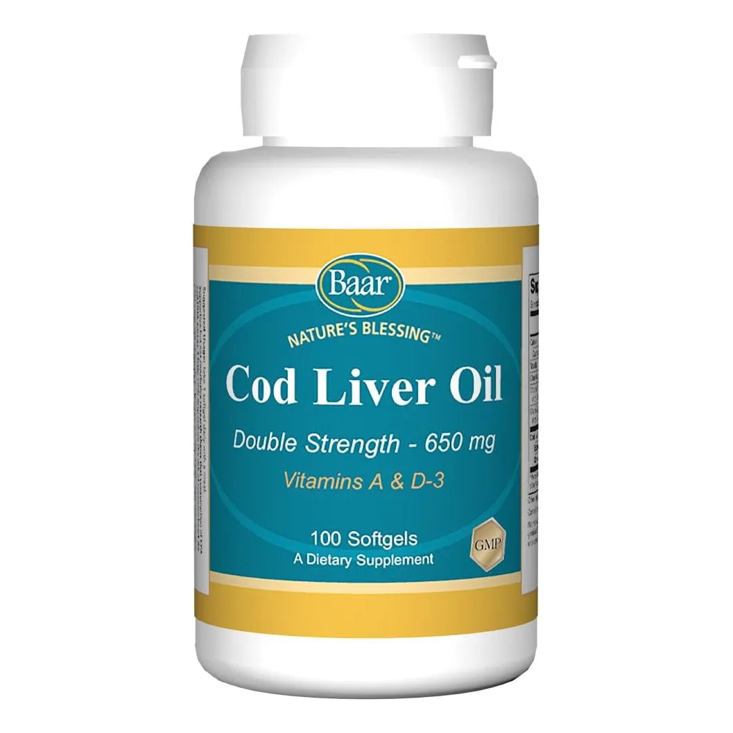Capsulas Aceite Higado Bacalao 100 Unidades Con Omega 3 EPA DHA Vitaminas A D3