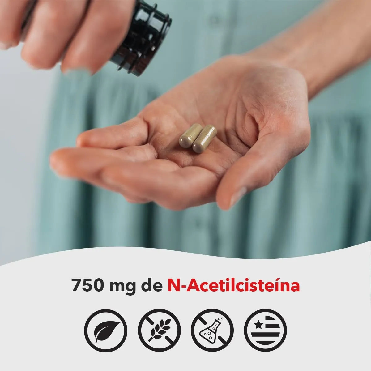 N Acetil Cisteina NAC 60 Capsulas Apoyo Cerebral Higado Corazon Inmunidad