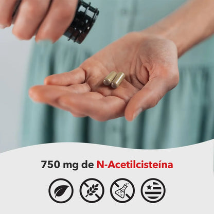 N Acetil Cisteina NAC 60 Capsulas Apoyo Cerebral Higado Corazon Inmunidad