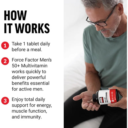 Force Factor Multivitaminico 50 Plus Hombre 26 Vitaminas Minerales Energia E Inmunidad