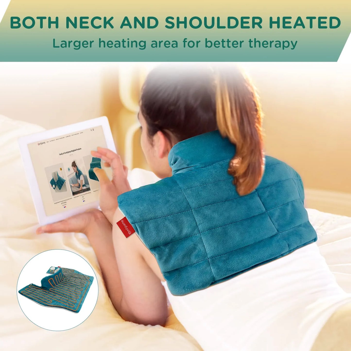Almohadilla Termica Electrica Para Cuello Hombros Y Espalda Alivio Profesional Del Dolor