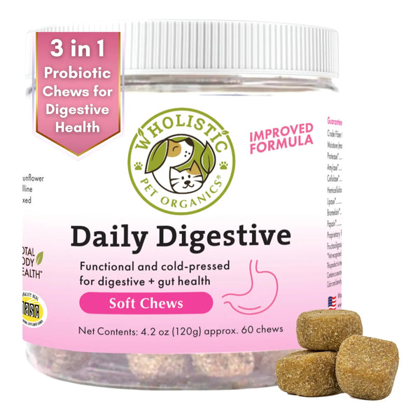Wholistic Digest All Plus Masticables Blandos Para Perros 60 Unidades Salud Intestinal