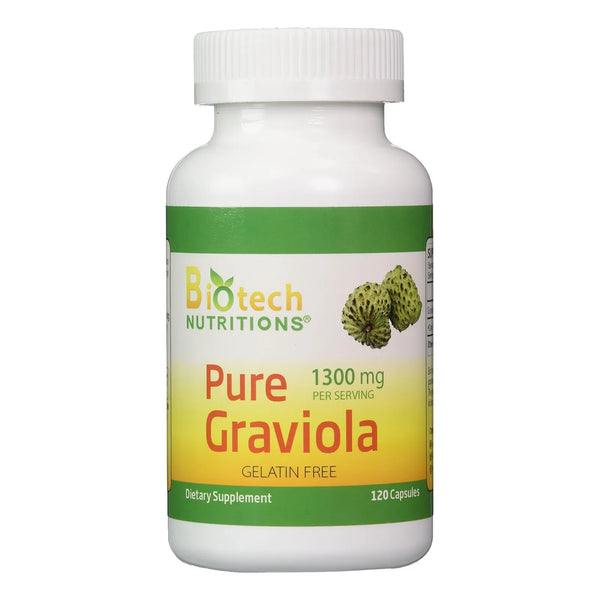 Graviola Pura 100 Natural 120 Capsulas 1300 Mg Porcion Bienestar Total