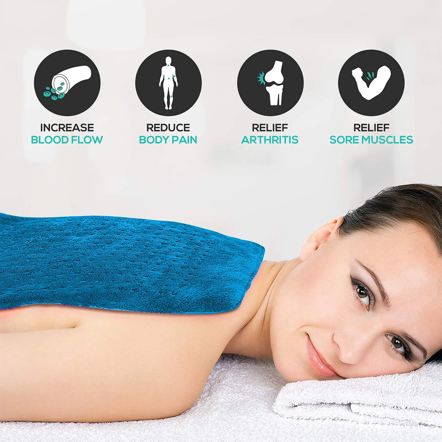 Almohadilla Termica Electrica Grande Para Aliviar Dolores Musculares Y Menstruales