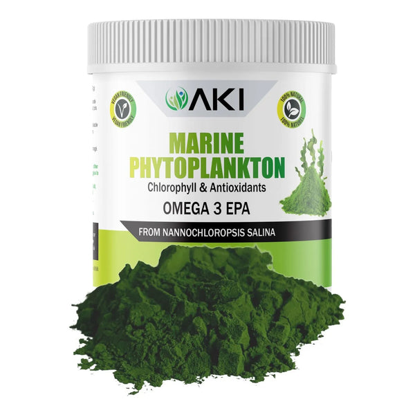 AKI Marine Polvo De Fitoplancton Omega 3 EPA Proteina Vegana Suplemento Nutricional
