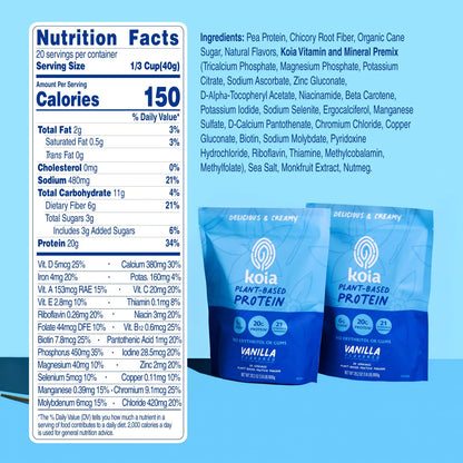 Proteína En Polvo Vegana Sabor Vainilla 20g Prot Sin Azúcares Añadidos