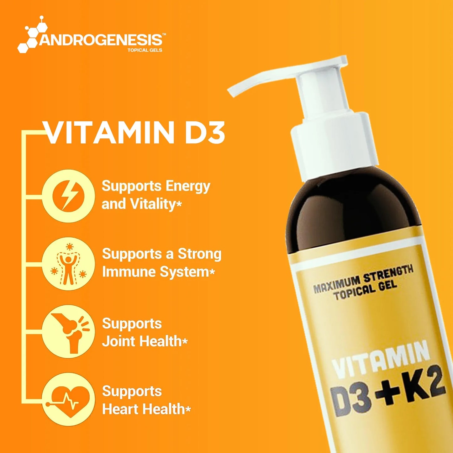 Vitamina D3 K2 Gel Topico Maxima Potencia 15000 Ui Por Bomba Salud Huesos E Inmunidad