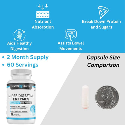 Cápsulas De Enzimas Digestivas Mejora Tu Digestión Y Salud Intestinal