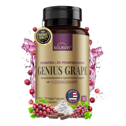 Suplemento Resveratrol 1500 Mg Con Extracto Uva Roja 20 Proantocianidinas Antioxidante Y Salud Cerebral 90 Capsulas