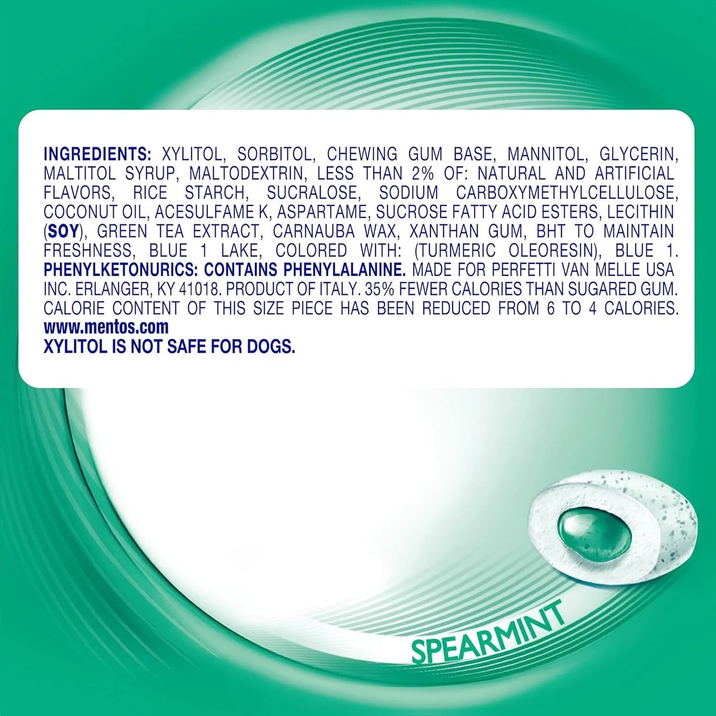 Mentos Pure Fresh Goma De Mascar Sin Azucar Sabor Menta Botella 50 Unidades Paquete De 6