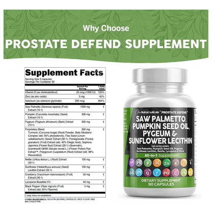 Suplemento Prostático Saw Palmetto Semilla Calabaza Pygeum Lecitina 90 Caps