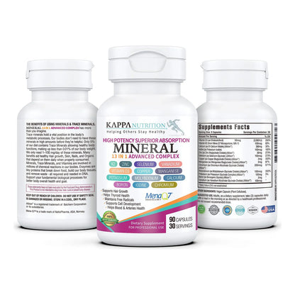 Complejo Mineral Avanzado 13 En 1 Con Vitamina K2 D3 Zinc 90 Capsulas