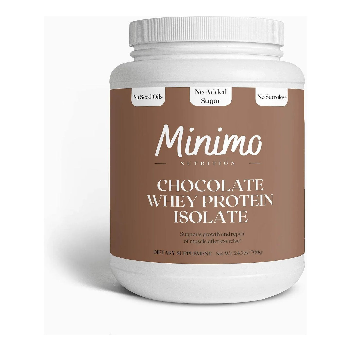 Proteína Aislada De Suero Chocolate 730g Solo 3 Ingredientes Sin Azúcar