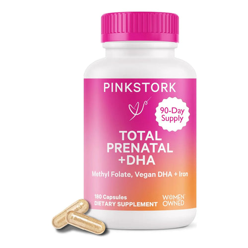 Pink Stork Total Prenatal DHA 180 Caps Soporte Nutricional Para Embarazo
