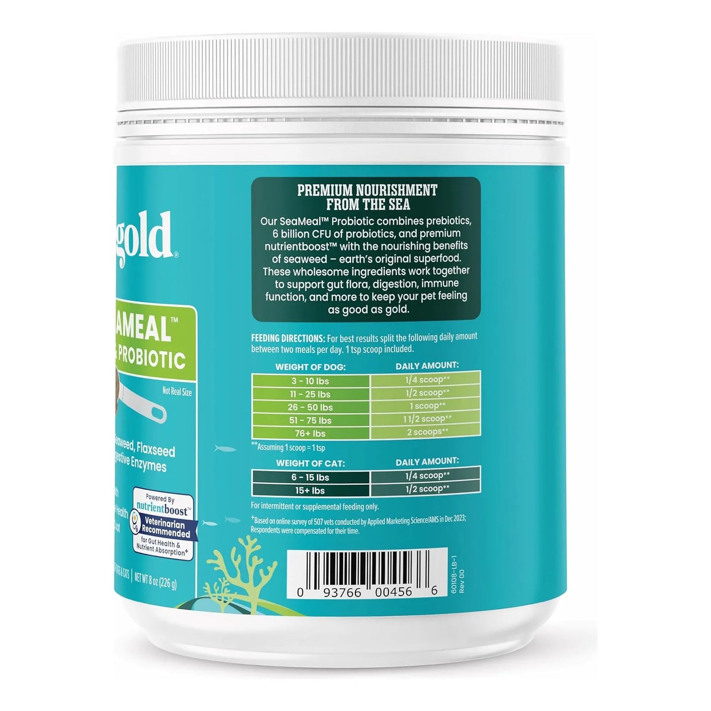 Mezcla En Polvo De Algas Con Probióticos Para Perros Y Gatos Salud Digestiva Y Pelaje Brillante