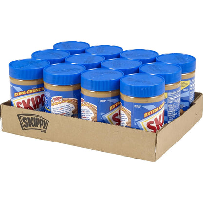 Mantequilla De Maní Super Chunk SKIPPY 462g Paquete De 12 Uni Extra Crujiente Sin Gluten
