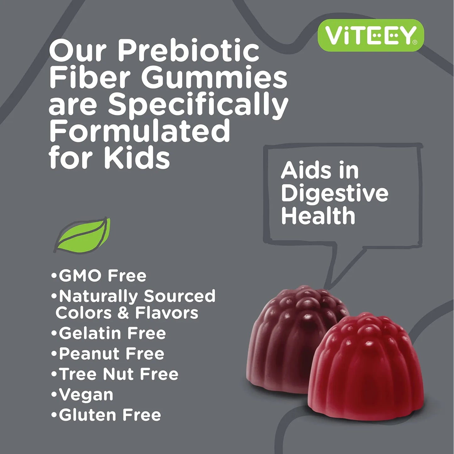 Gomitas De Fibra Prebiótica Para Niños Alivio Estreñimiento Salud Digestiva