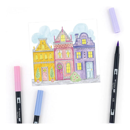 Marcadores Tombow Dual Brush Pastel X10 Punta Doble Y Mezclables
