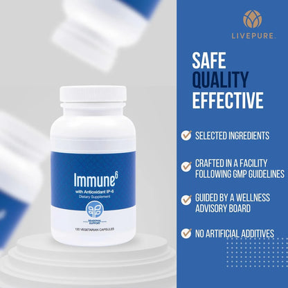 Capsulas Pure Immune6 120 Unidades Suplemento Inmunologico Vitamina C D3 IP6 Selenio