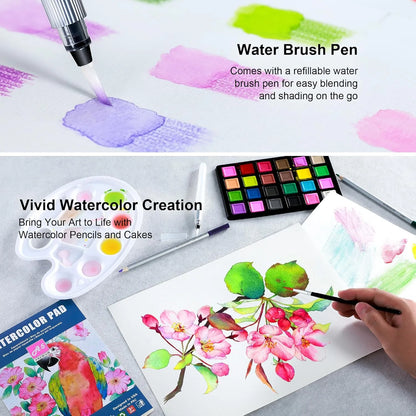 Kit Completo De Arte 154 Piezas Profesional Con Cuaderno Y Tutorial