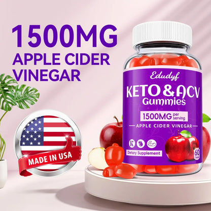 Gomitas Keto ACV Vinagre De Sidra De Manzana 1500 Mg Con Probióticos Y B12 Veganas
