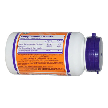Vitamina D3 Y K2 120 Cápsulas Veganas Paquete Doble Importado EE.UU.