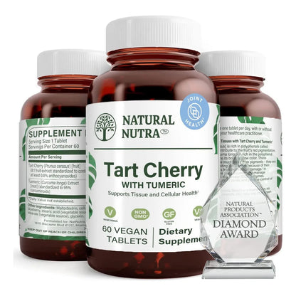 Extracto De Cereza Agria Y Curcumina 60 Tabletas Salud Articular Vegano Sin Gluten