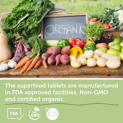 Verde Orgánico Superfood Complejo Frutas Verduras 14 Variedades Suplemento Dietético
