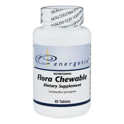 Tabletas Masticables Energéticas Flora 60 Unidades Sabor Frutal