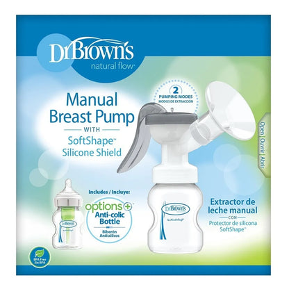 Extractor Manual Dr Browns Con Protector Silicona SoftShape Bombeo Silencioso Y Eficaz