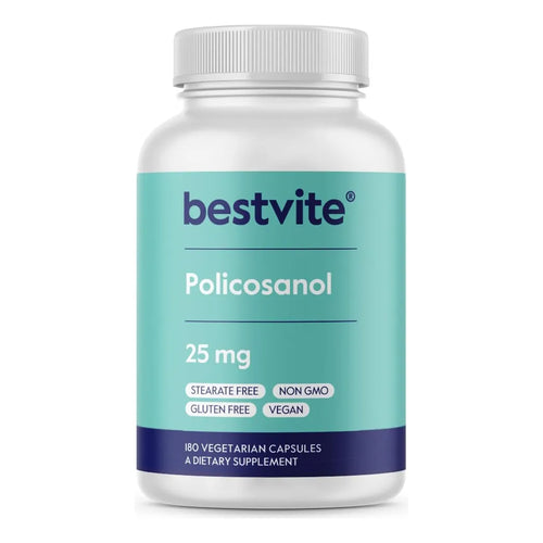 Policosanol 25mg 180 Cápsulas Veganas Mejora Salud Cardíaca Y Colesterol