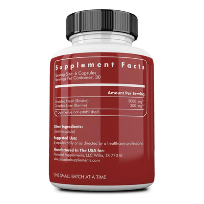 Capsulas Corazon De Res Alimentado Con Pasto Coq10 Salud Cardiaca Y Mitocondrial 180 Caps