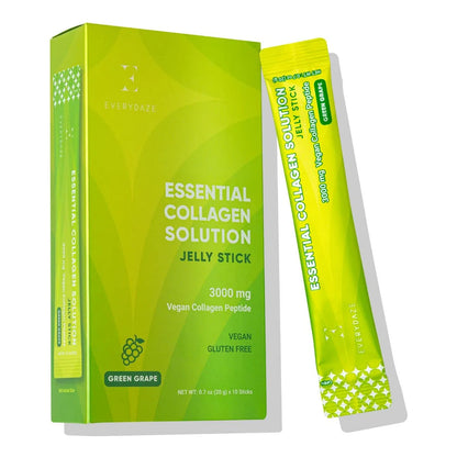 Gel De Colágeno Esencial En Polvo Sabor Uva Verde 10 Paquetes Cabello Piel Uñas