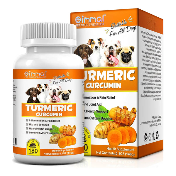 Curcumina De Cúrcuma Para Perros Soporte Articulaciones Y Corazón 180 Tabletas