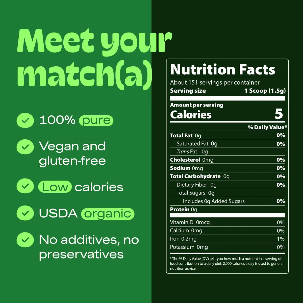 Té Verde En Polvo Orgánico Alto En Antioxidantes 227 Gramos Energía Natural