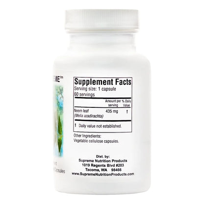 Melia Supreme 60 Capsulas Hoja De Neem Polvo Puro Supreme Nutrition