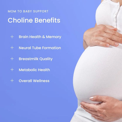 Suplemento De Colina 550 Mg VitaCholine Para Desarrollo Cerebral Del Bebé Y Función Cognitiva