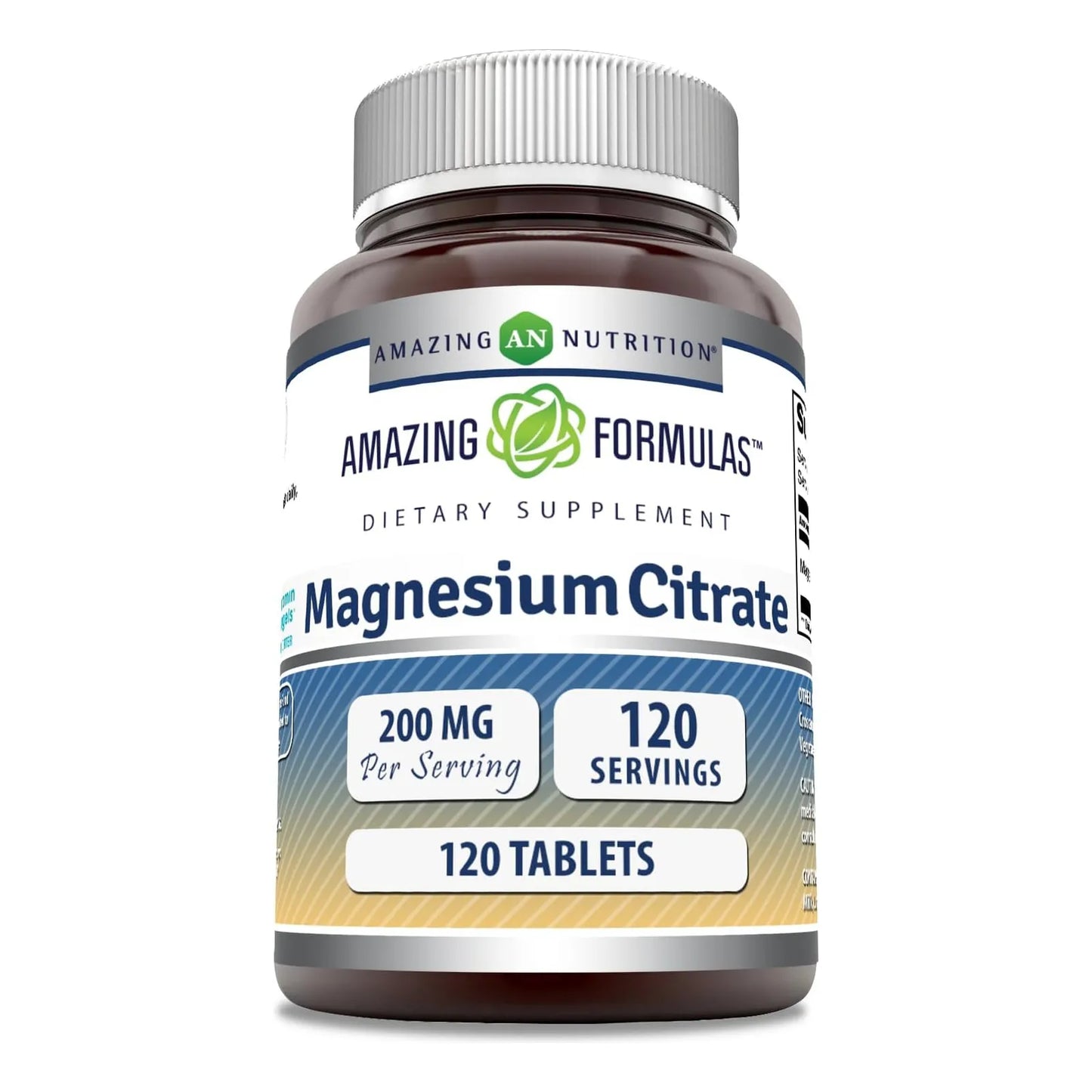 Citrato De Magnesio 200 Mg Tabletas Minerales 120 Unidades Suplemento Energetico
