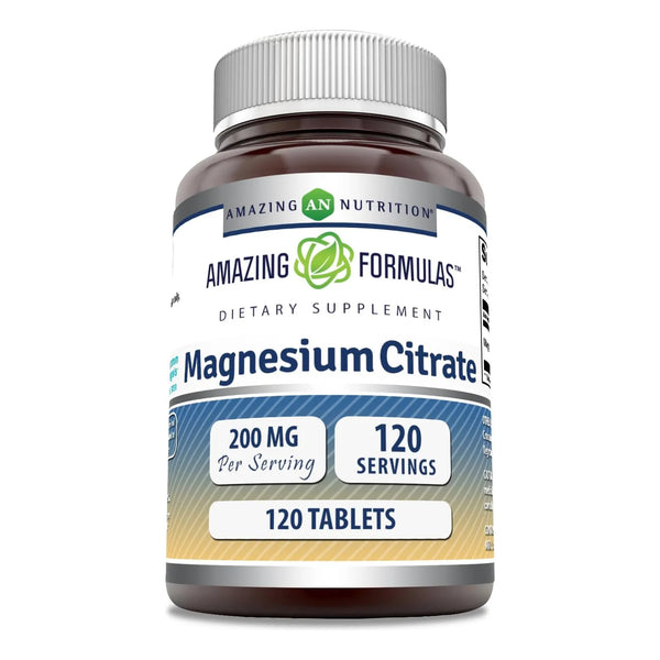 Citrato De Magnesio 200 Mg Tabletas Minerales 120 Unidades Suplemento Energetico